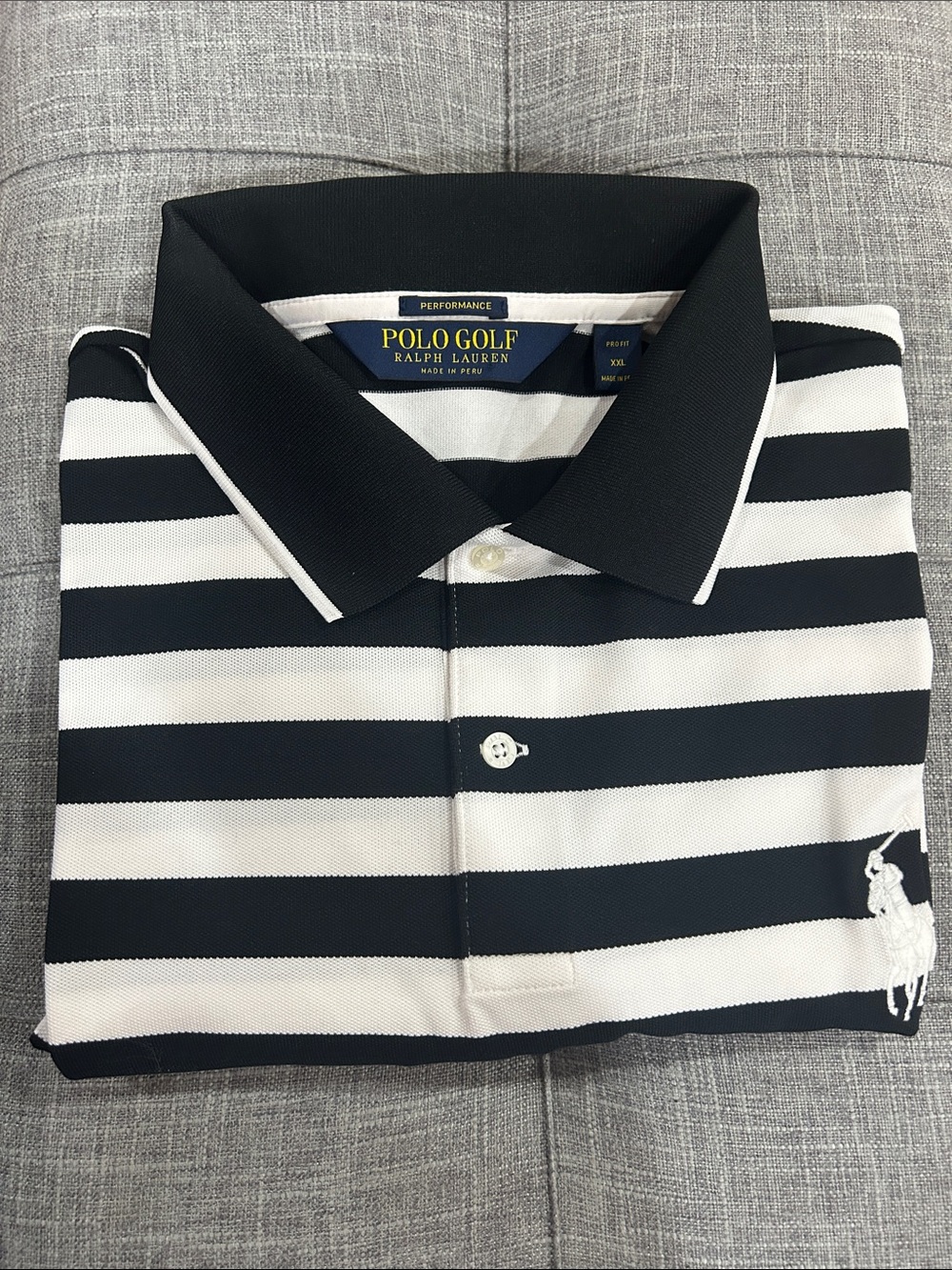 Ralph Lauren Polo Golf Navy & White Striped Short-Sleeve Polo